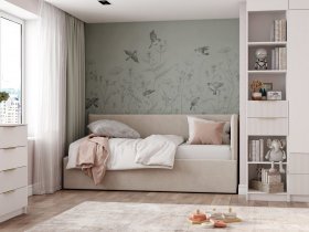 Диван-кровать Бенто (крем) в Бородино - borodino.mebel-nsk.ru | фото