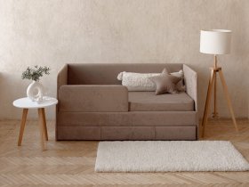 Диван-кровать Happy (капучино) в Бородино - borodino.mebel-nsk.ru | фото