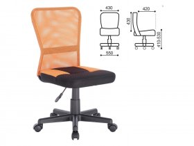 Кресло компактное BRABIX Smart MG-313, без подлокотников, комбинированное, черное/оранжевое в Бородино - borodino.mebel-nsk.ru | фото