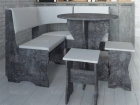 Кухонный уголок Лотос  (цемент темный к/з White) в Бородино - borodino.mebel-nsk.ru | фото