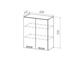 Лада Шкаф верхний 600 в Бородино - borodino.mebel-nsk.ru | фото