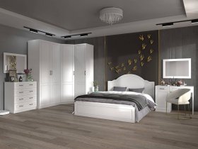 Модульная спальня Апполия спальня (белый/белый дуб) в Бородино - borodino.mebel-nsk.ru | фото