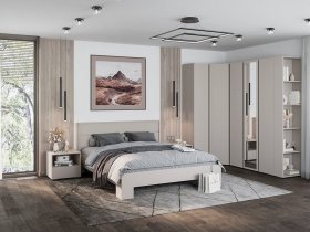 Модульная спальня Люмо (кашемир) в Бородино - borodino.mebel-nsk.ru | фото