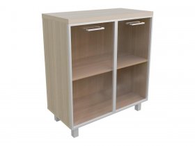 Тумба 2 двери со стеклом (бронза) Президент-ПРО Пр502 в Бородино - borodino.mebel-nsk.ru | фото