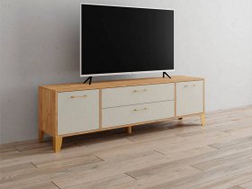 Тумба под ТВ Парус-13 (дуб крафт золотой/кашемир) в Бородино - borodino.mebel-nsk.ru | фото