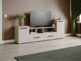 Тумба под ТВ Парус-2 (дуб крафт серый/кашемир) в Бородино - borodino.mebel-nsk.ru | фото
